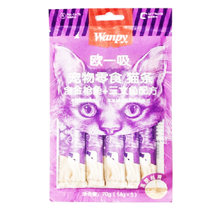 بستنی گربه برند ونپی با طعم ماهی تن و سالمون بسته 5 عددی wanpy (کپی)