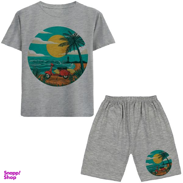 ست تیشرت و شلوارک پسرانه مدل جزیره کد N219