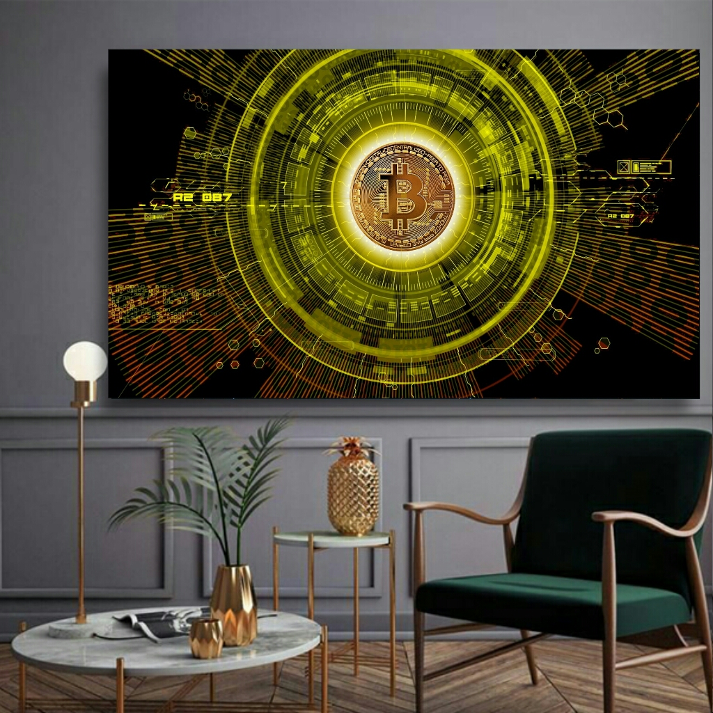 تابلو بوم طرح بیت کوین مدل SDB915