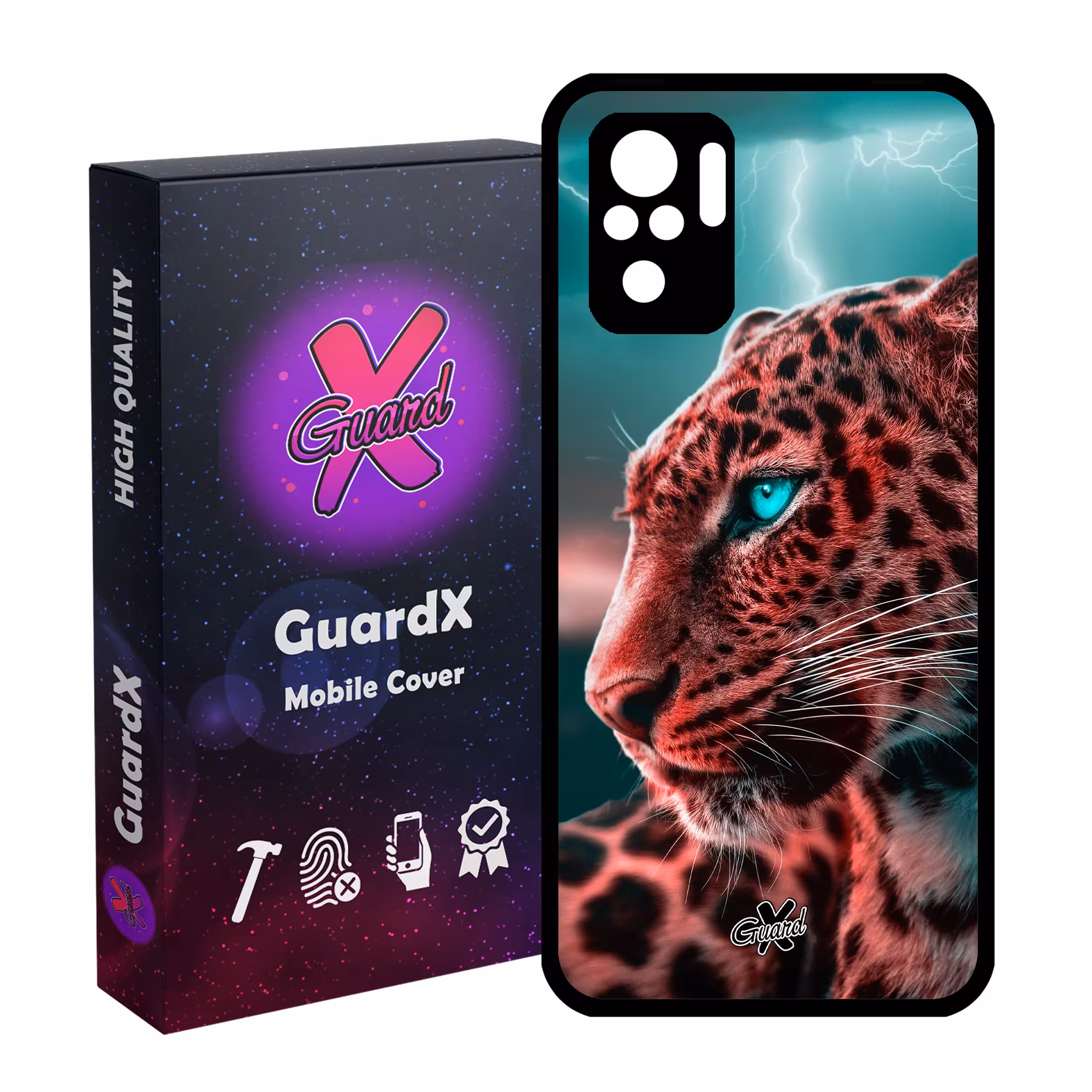 کاور گارد ایکس طرح پلنگ مدل Glass10233 مناسب برای گوشی موبایل شیائومی Redmi Note 10 4G / Note 10S
