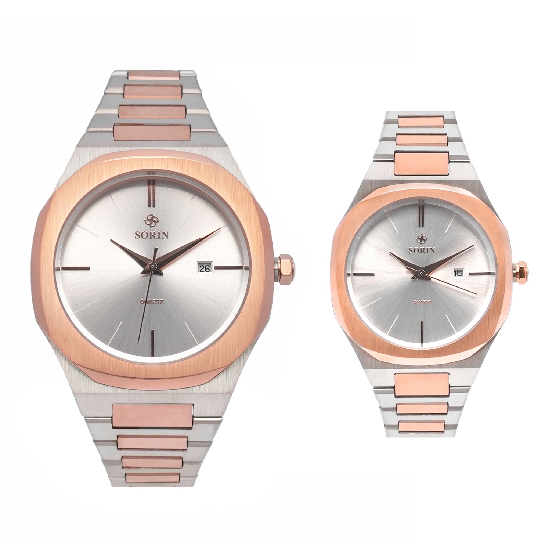 ست ساعت مچی عقربه ای  زنانه و مردانه سورین مدل GL1182B-ST06S