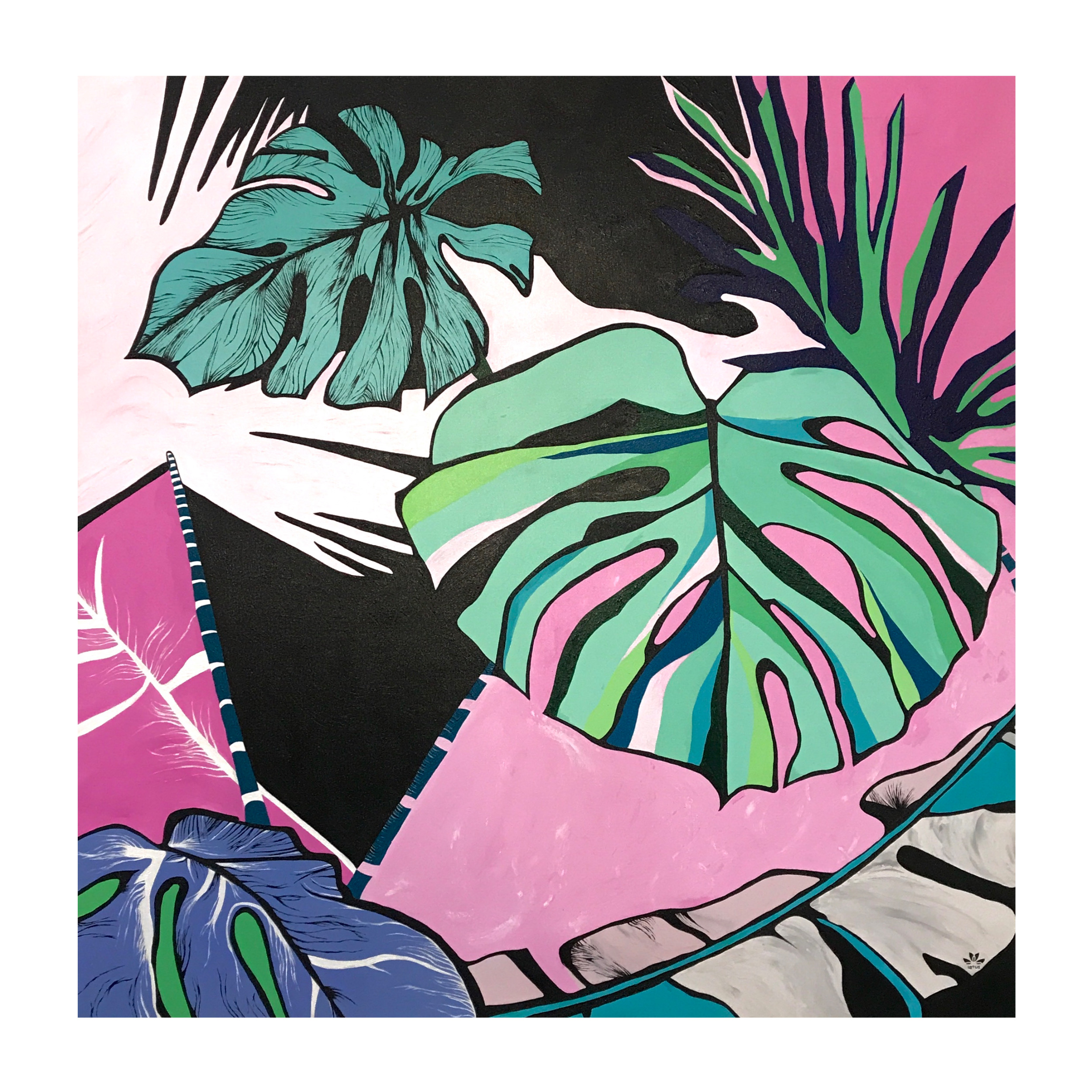 تابلو نقاشی آکریلیک طرح مونسترا کد Lotus3