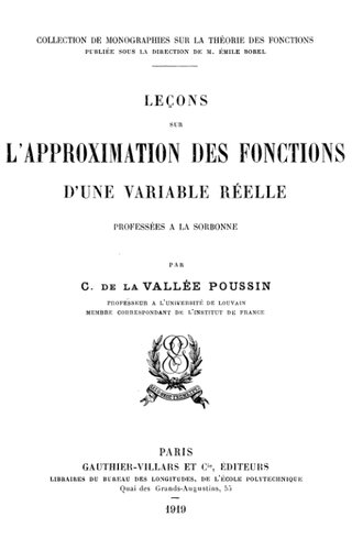 خرید و دانلود نسخه کامل کتاب Leçons sur l'approximation des fonctions d'une variable réelle