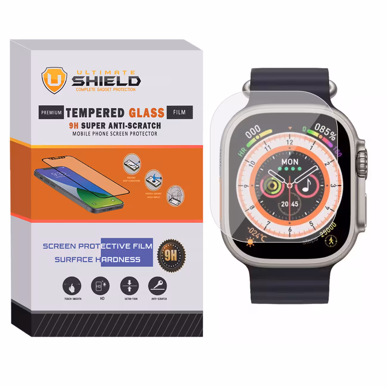محافظ صفحه نمایش شیشه ای آلتیمیت شیلد مدل SH-UL مناسب برای ساعت هوشمند الترا S8 Ultra Max