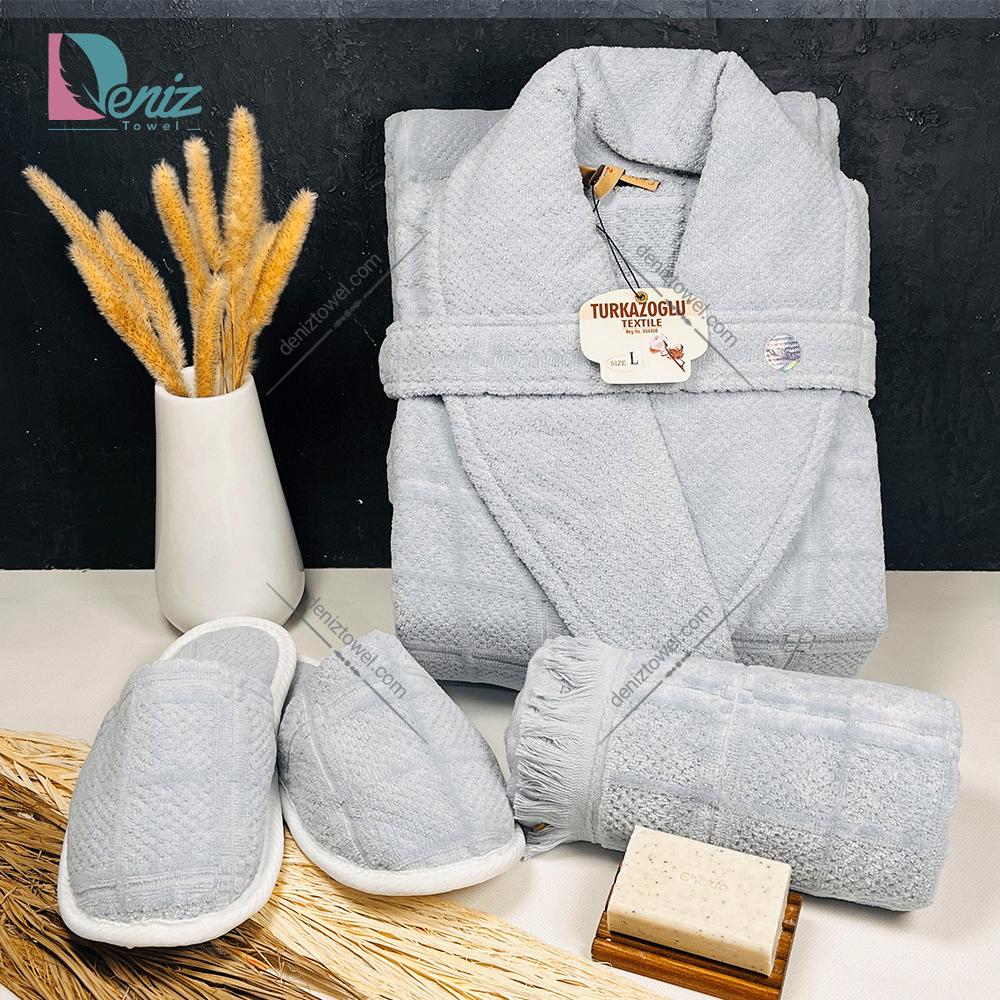 حوله ست یک نفره سه تکه مارتا رنگ نقرابی