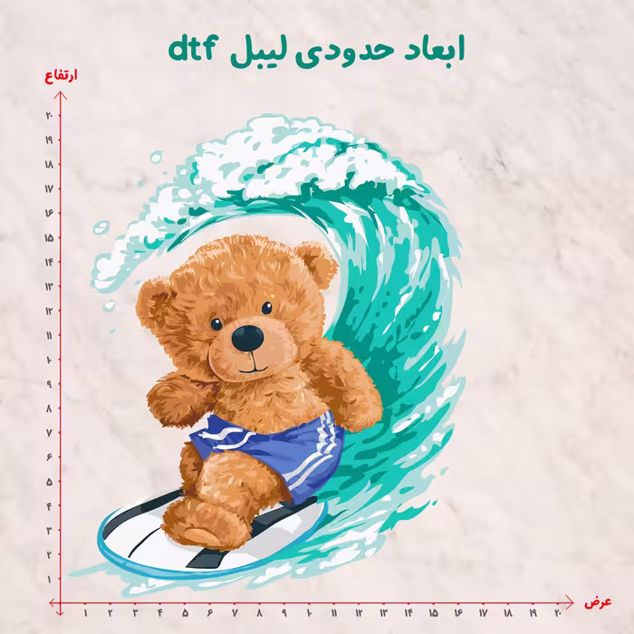 استیکر پارچه و لباس مدل dtf طرح تدی کد H20.171 مجموعه 24 عددی