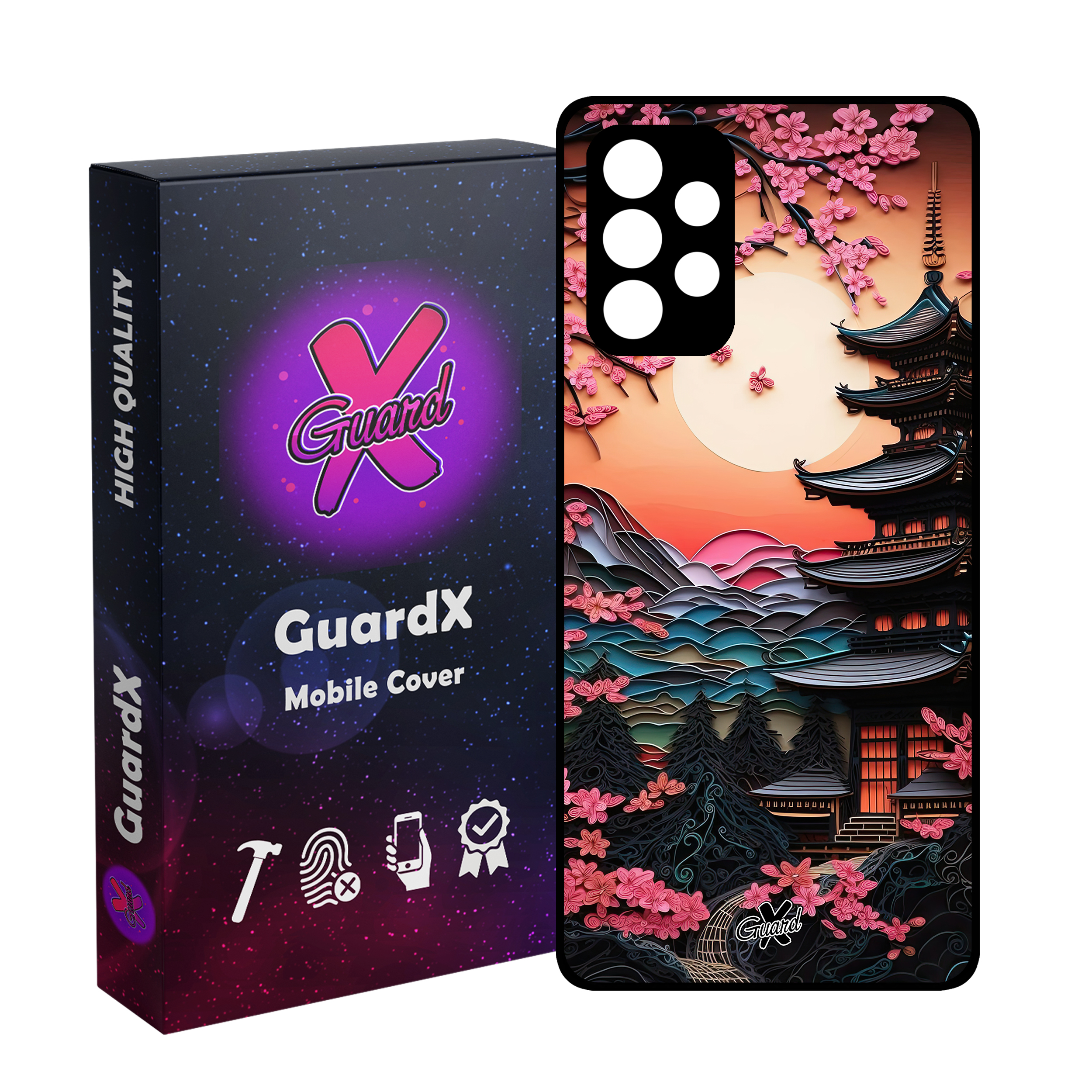 کاور گارد ایکس طرح معبد ژاپن مدل Glass10582 مناسب برای گوشی موبایل سامسونگ Galaxy A53