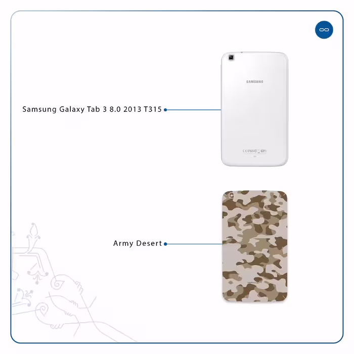 برچسب پوششی ماهوت مدل Army-Desert مناسب برای تبلت سامسونگ Galaxy Tab 3 8.0 2013 T315