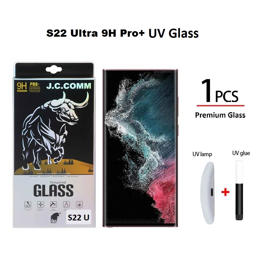 گلس UV سامسونگ Galaxy S22 Ultra J.C.COMM 9H Pro  UV Glass