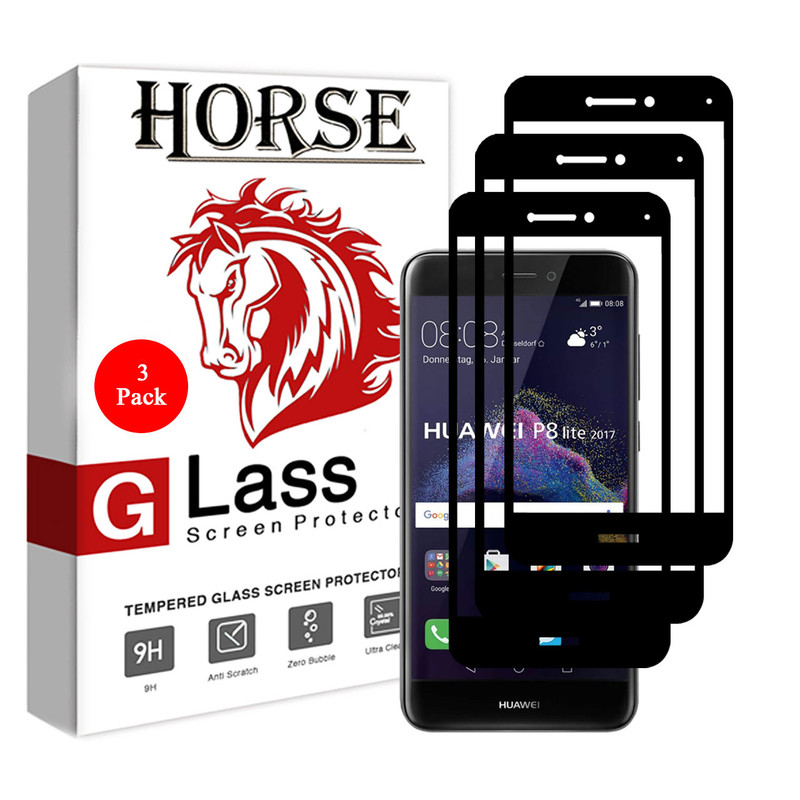 محافظ صفحه نمایش 5D هورس مدل FAG مناسب برای گوشی موبایل آنر P8 Lite 2017 / 8 Lite بسته سه عددی | کالا برتری