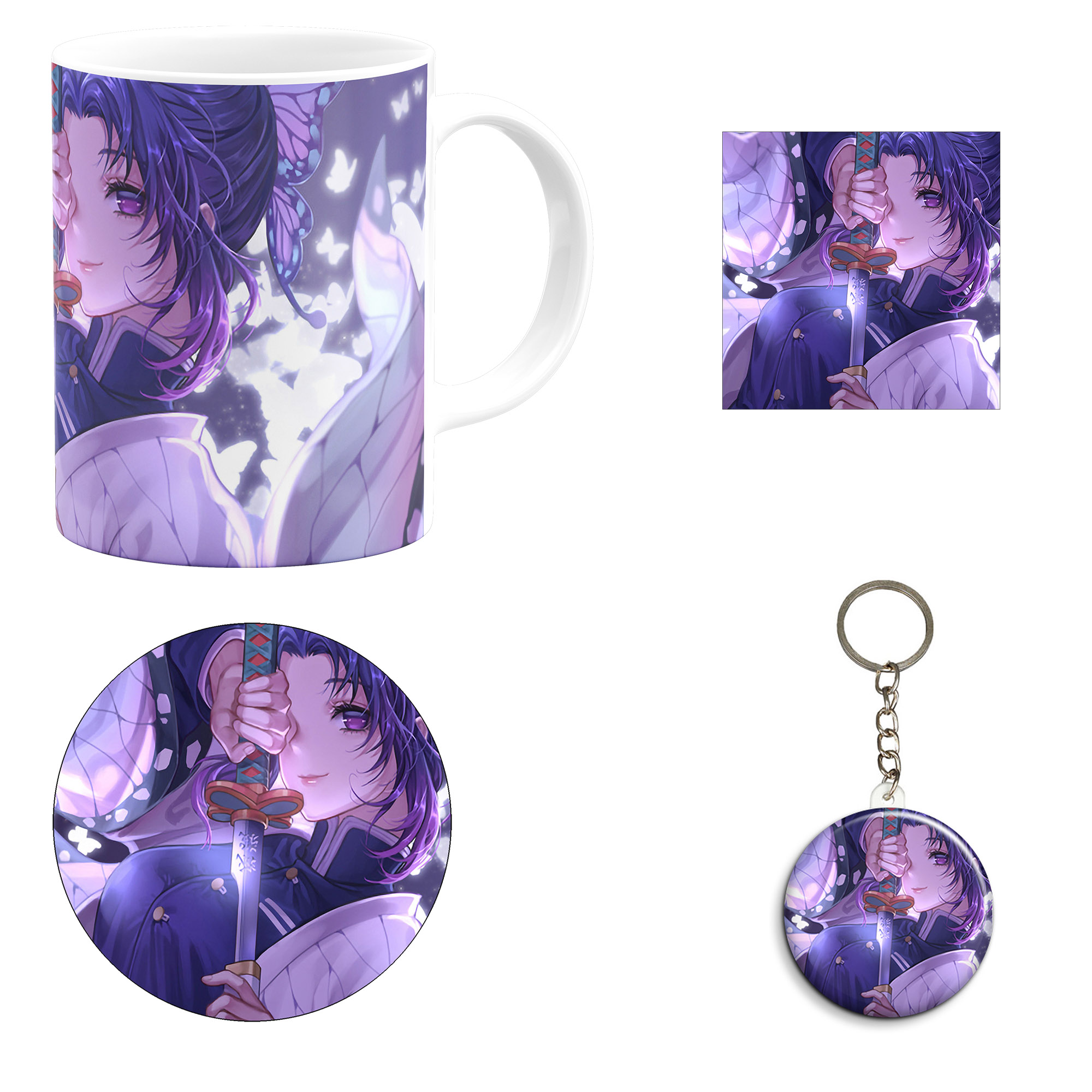 ست هدیه ماگ مدل انیمه شیطان کش طرح demon slayer  kimetsu no yaiba کد M25