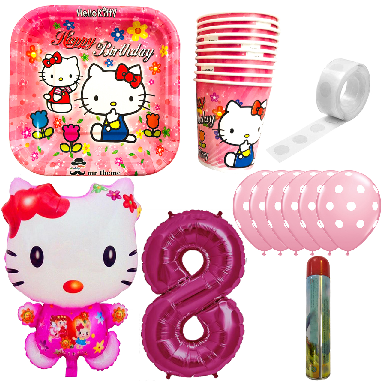 مجموعه 30 عددی تم تولد مسترتم طرح کیتی پلاس کد 8