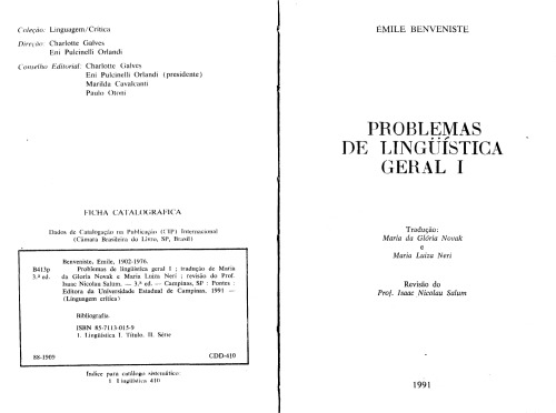 خرید و دانلود نسخه کامل کتاب Problemas de Linguística Geral I