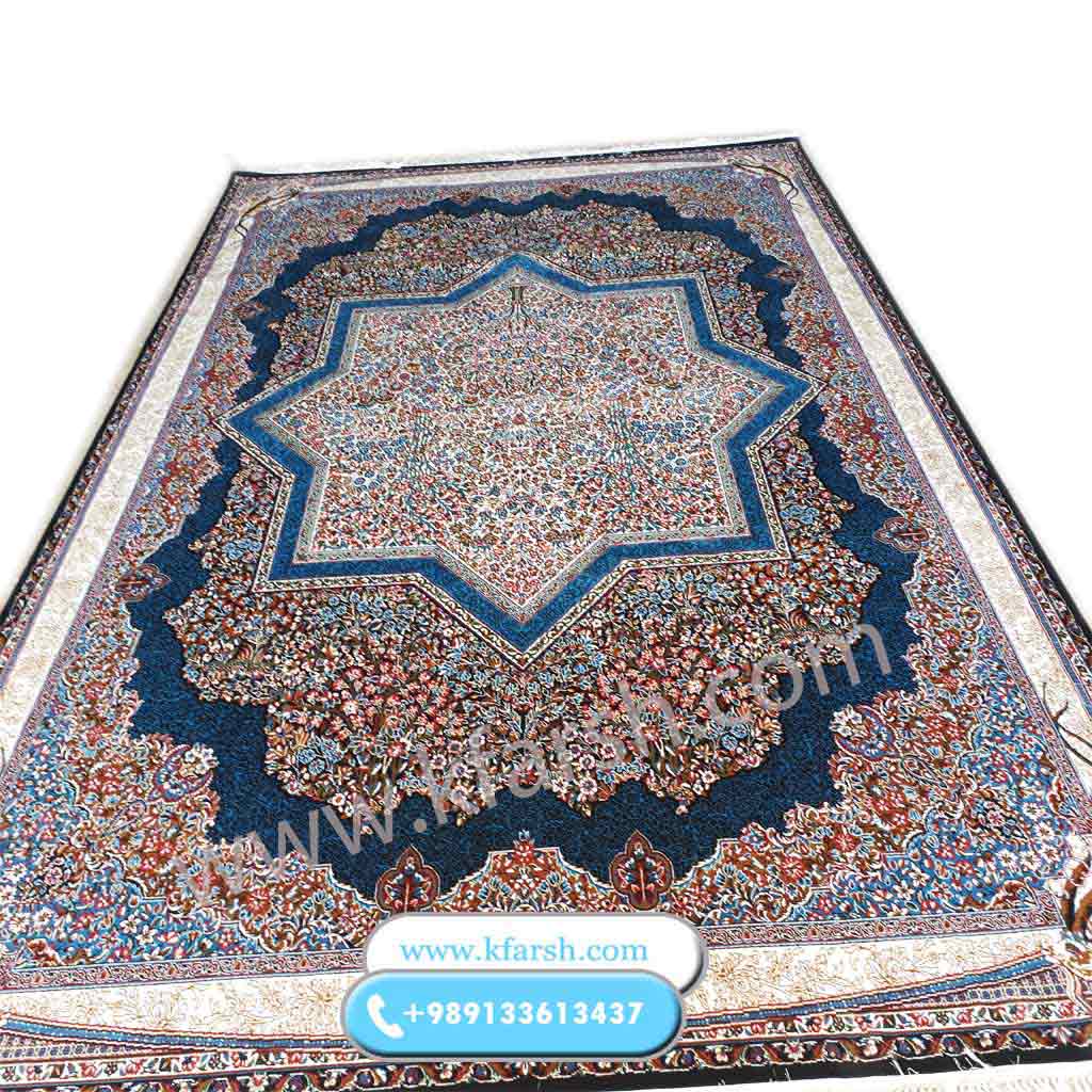فرش کرمان طرح شمس (چهار غزال)