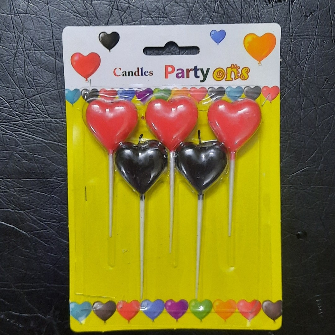 شمع قلب قرمز مشکی