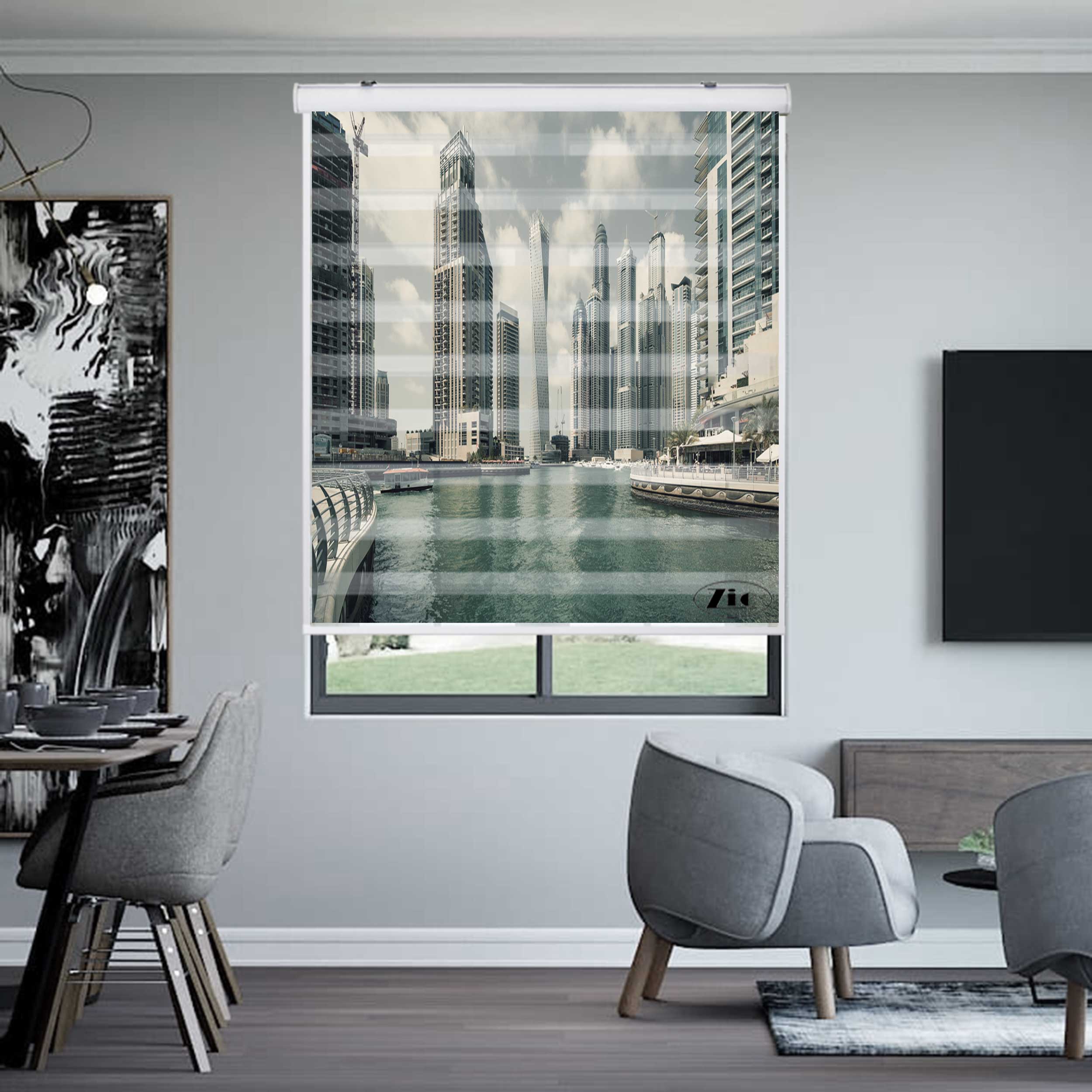 پرده زبرا زیو کد C2019 سایز 150x150 سانتی متر