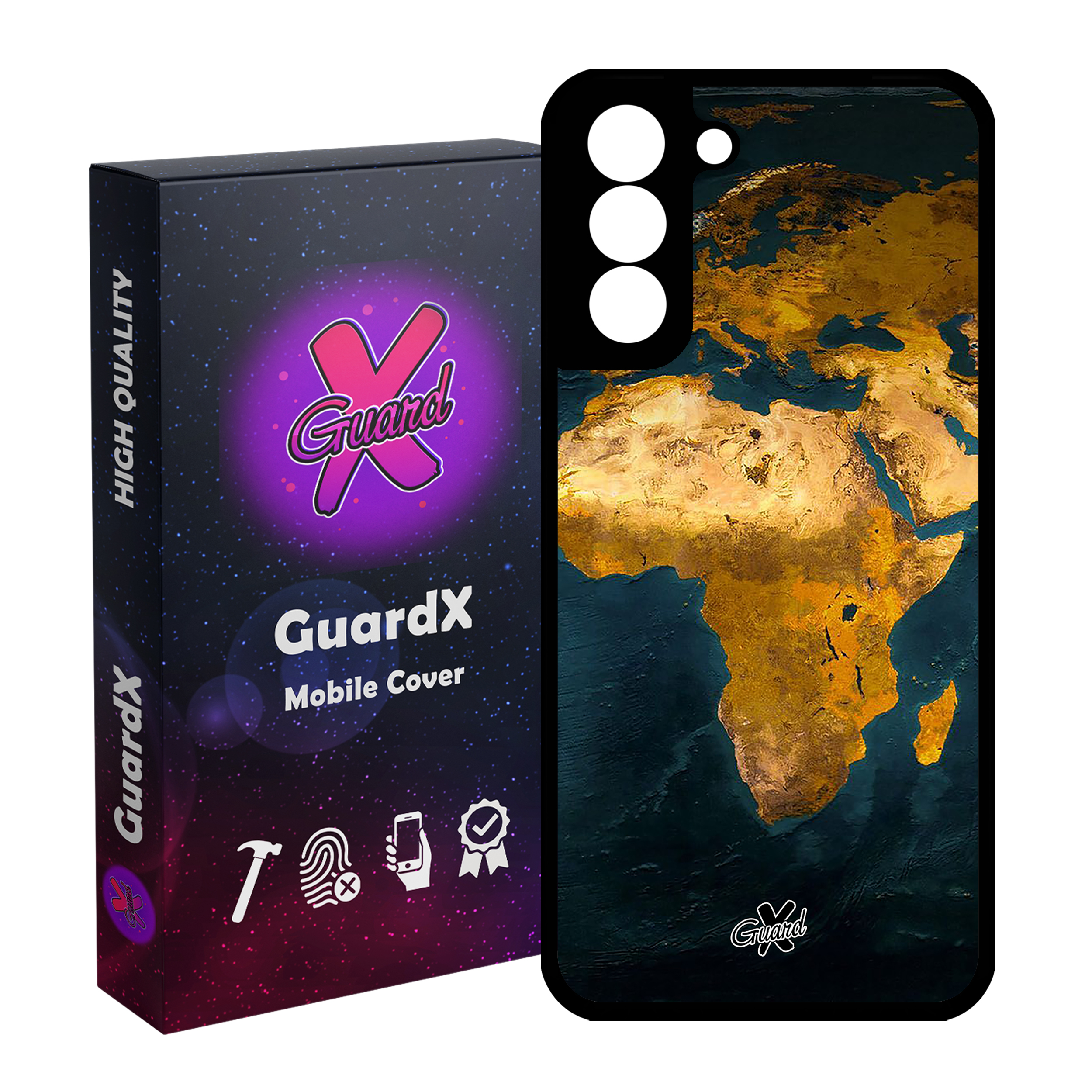 کاور گارد ایکس طرح Map مدل Glass10291 مناسب برای گوشی موبایل سامسونگ Galaxy S21 FE