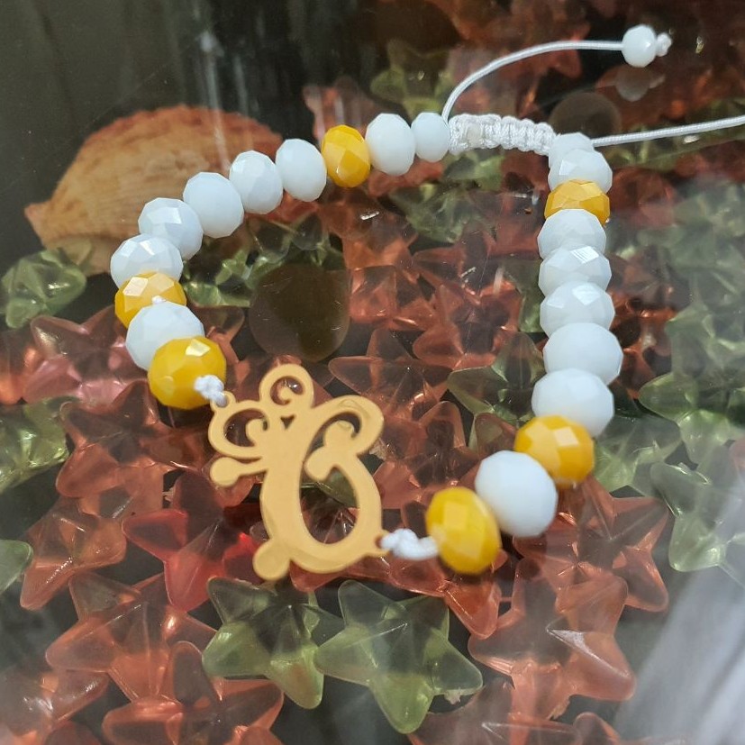 دستبند کریستالی پلاک پروانه