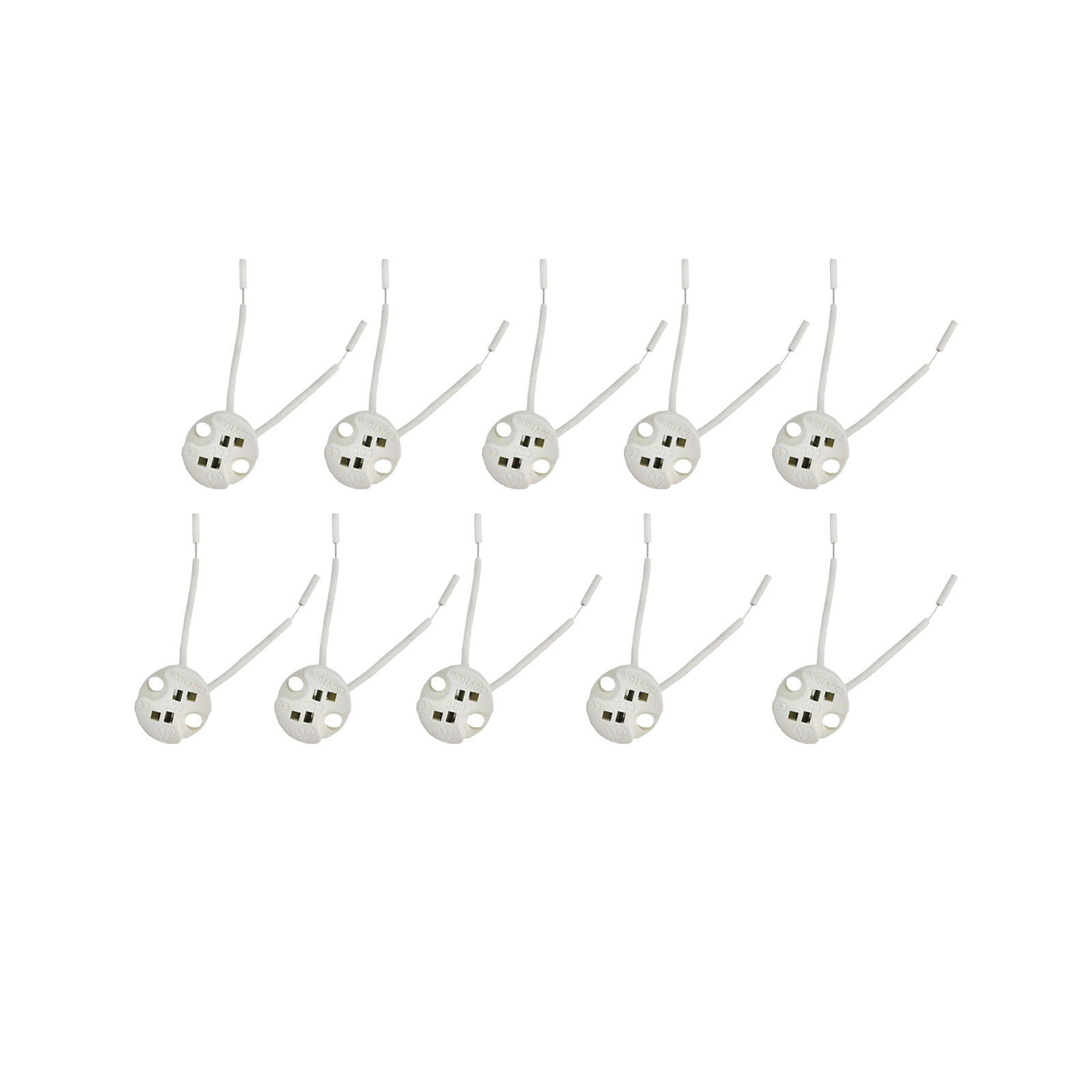 سوکت لامپ هالوژن پایه GU5.3 مدل abs-10cm بسته 10 عددی 