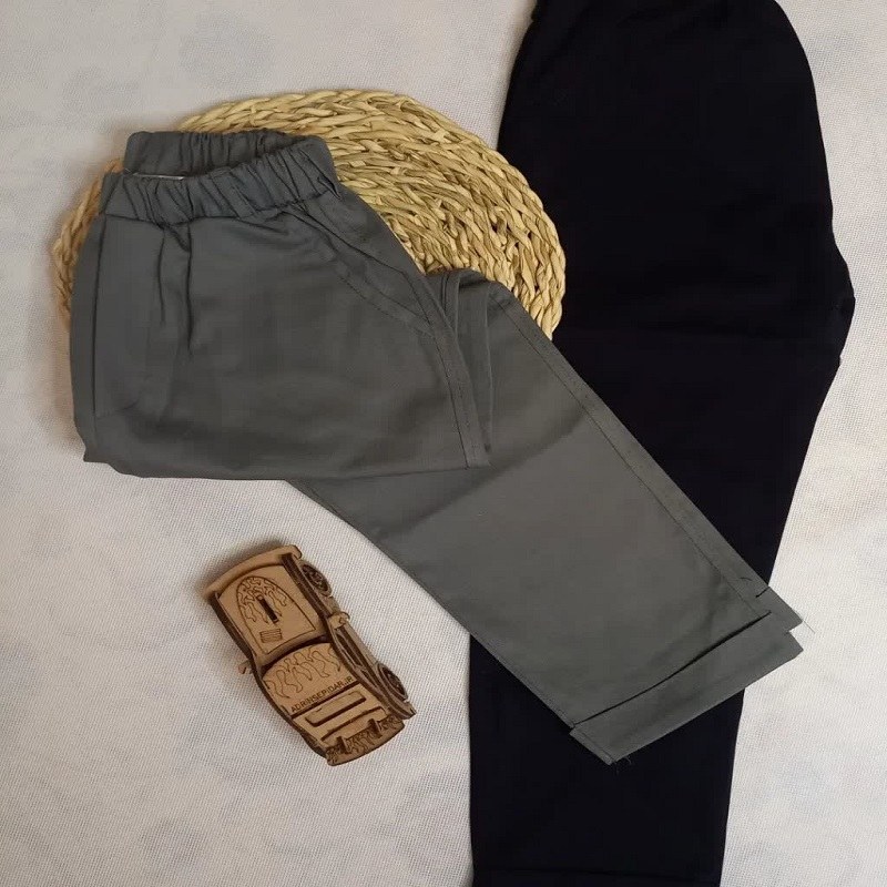 شلوار پسرانه کتان اسپرت دمپا پاکتی کمر کش