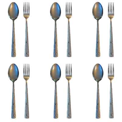 سرویس قاشق و چنگال 12 پارچه مدل بهار 