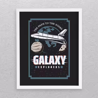 تابلو مدل دکوراتیو طرح فضا Galaxy Explorers کد 672