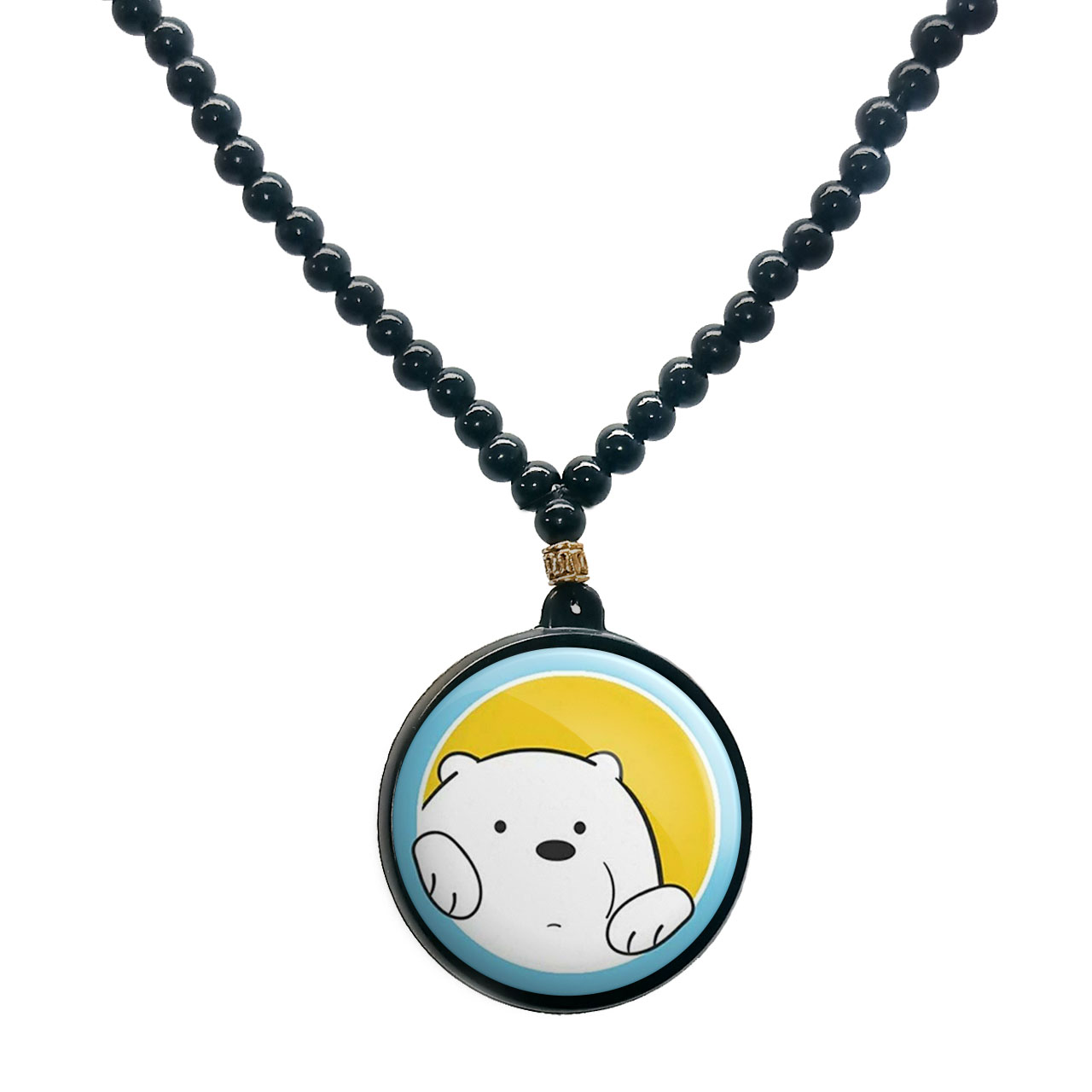 گردنبند پرمانه طرح خرس‌های کله‌ فندقی کد pmd.10278 مدل دو طرفه