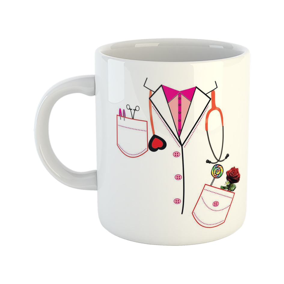 ماگ طرح کادر درمان مدل پزشک و پرستار M40