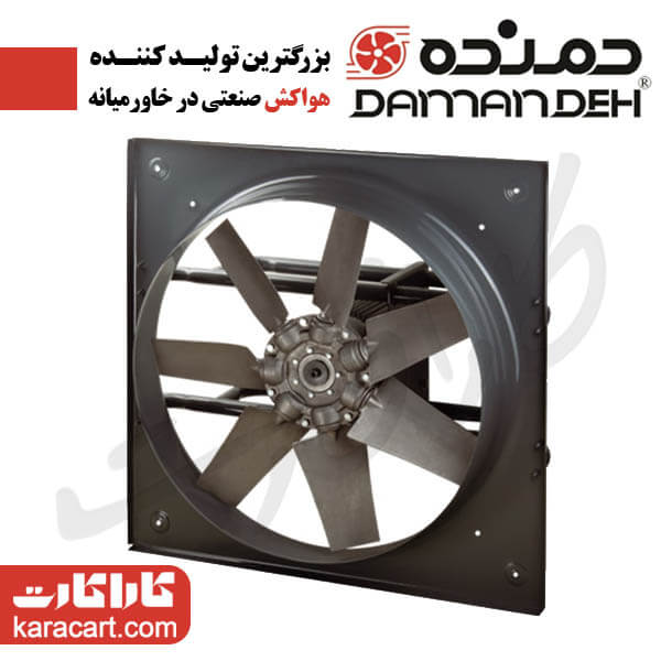 فن آکسیال صنعتی سری DVMP با موتور دمنده و پروانه مولتی وینگ مدل DVMP-DN90-4T-600- سایز60 سانت- توان موتور 1350W و دور موتور 1350 - سه فاز- با موتور کلاس F و 55-IP - مارک دمنده