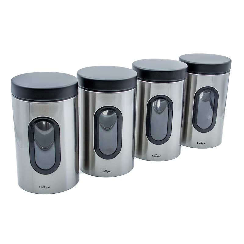 بانکه حبوبات استیل پنجره دار 1 لیتر یونیک شرکتی مدل UN-5970