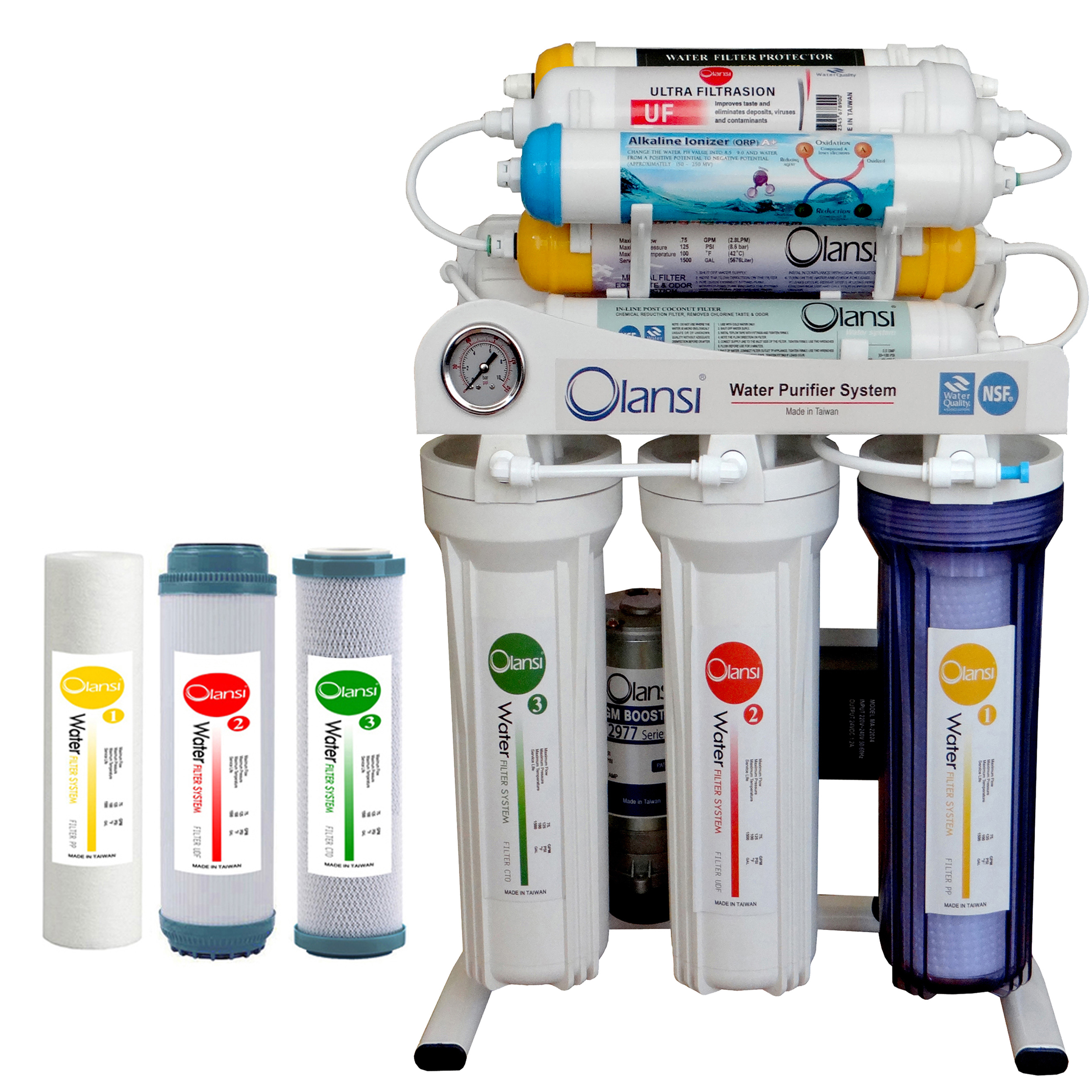دستگاه تصفیه کننده آب اولانسی مدل REVERSE OSMOSIS AT7600 به همراه فیلتر مجموعه 3 عددی