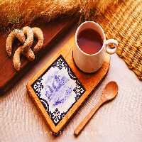 زیر لیوانی چوبی طرح ترنج