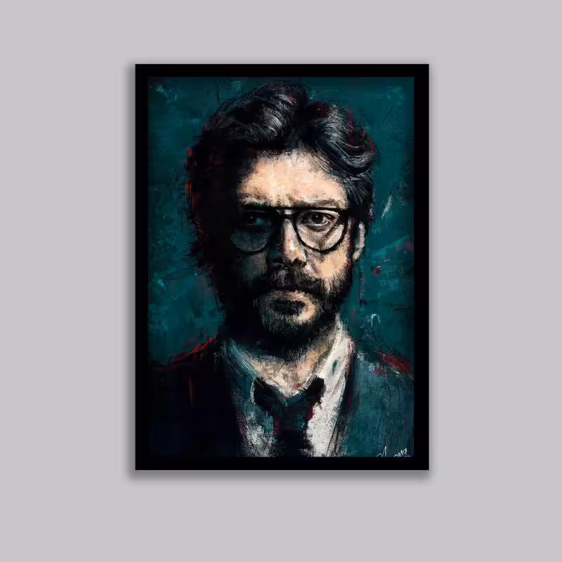 تابلو مدل پروفسور سریال خانه کاغذی Money Heist کد LA-G10632-2 | دنیای قاب