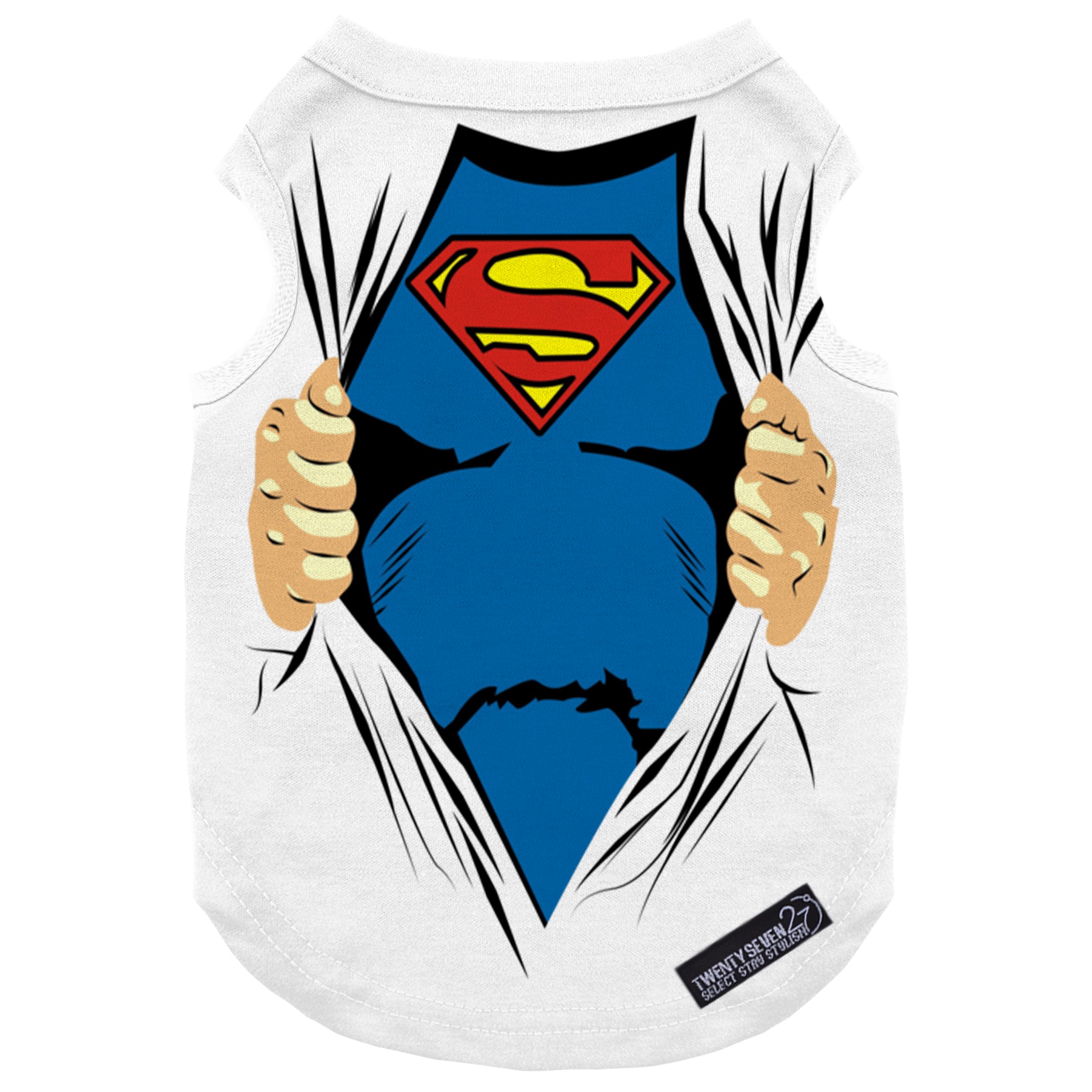 لباس سگ و گربه 27 طرح Superman Tshirt کد MH853 سایز M