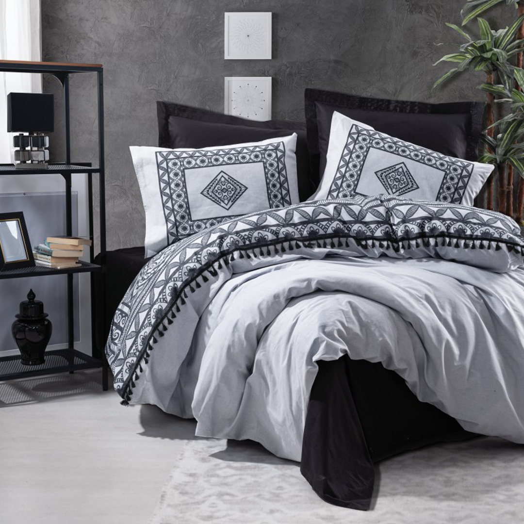 سرویس ملحفه کاتن باکس مدل Candy Degno Siyah دو نفره 4 تکه