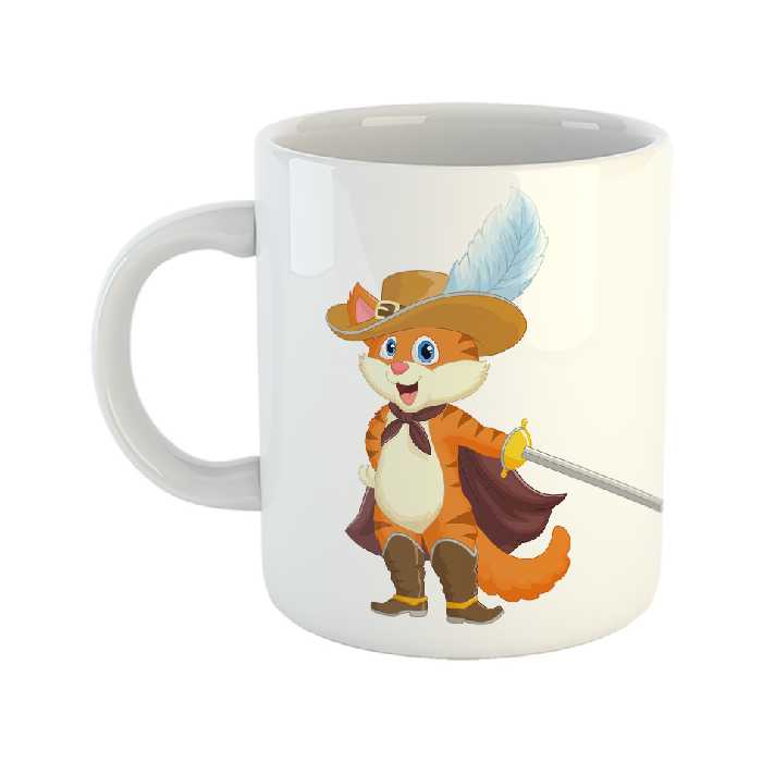 ماگ طرح گربه‌ی چکمه پوش