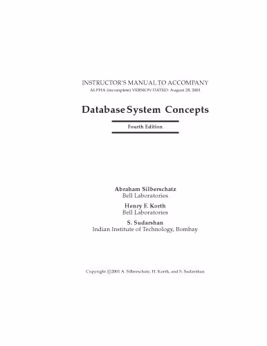 خرید و دانلود نسخه کامل کتاب Instructor’s Manual Database System Concepts