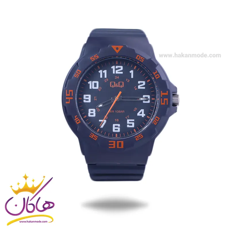 ساعت مچی پسرانه کیو اند کیو بند رابر سرمه ای VR18J012Y