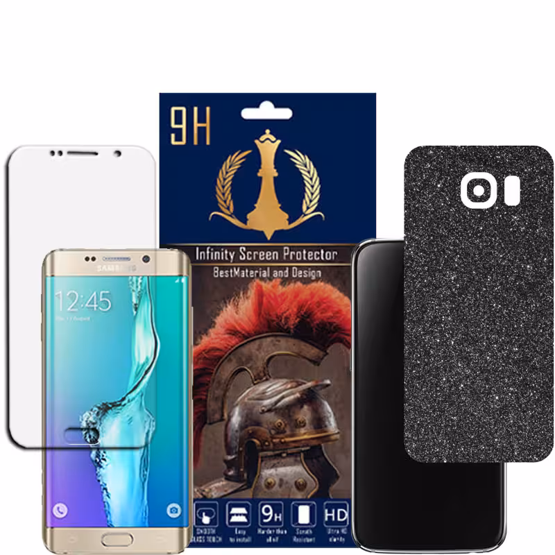 برچسب پوششی اینفینیتی مدل PRO MAX مناسب برای گوشی موبایل سامسونگ GALAXY S6 EDGE به همراه محافظ صفحه نمایش