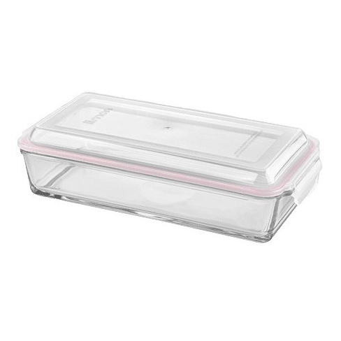 ظرف شیشه مستطیل دربدار 1.4 لیتر لیمون