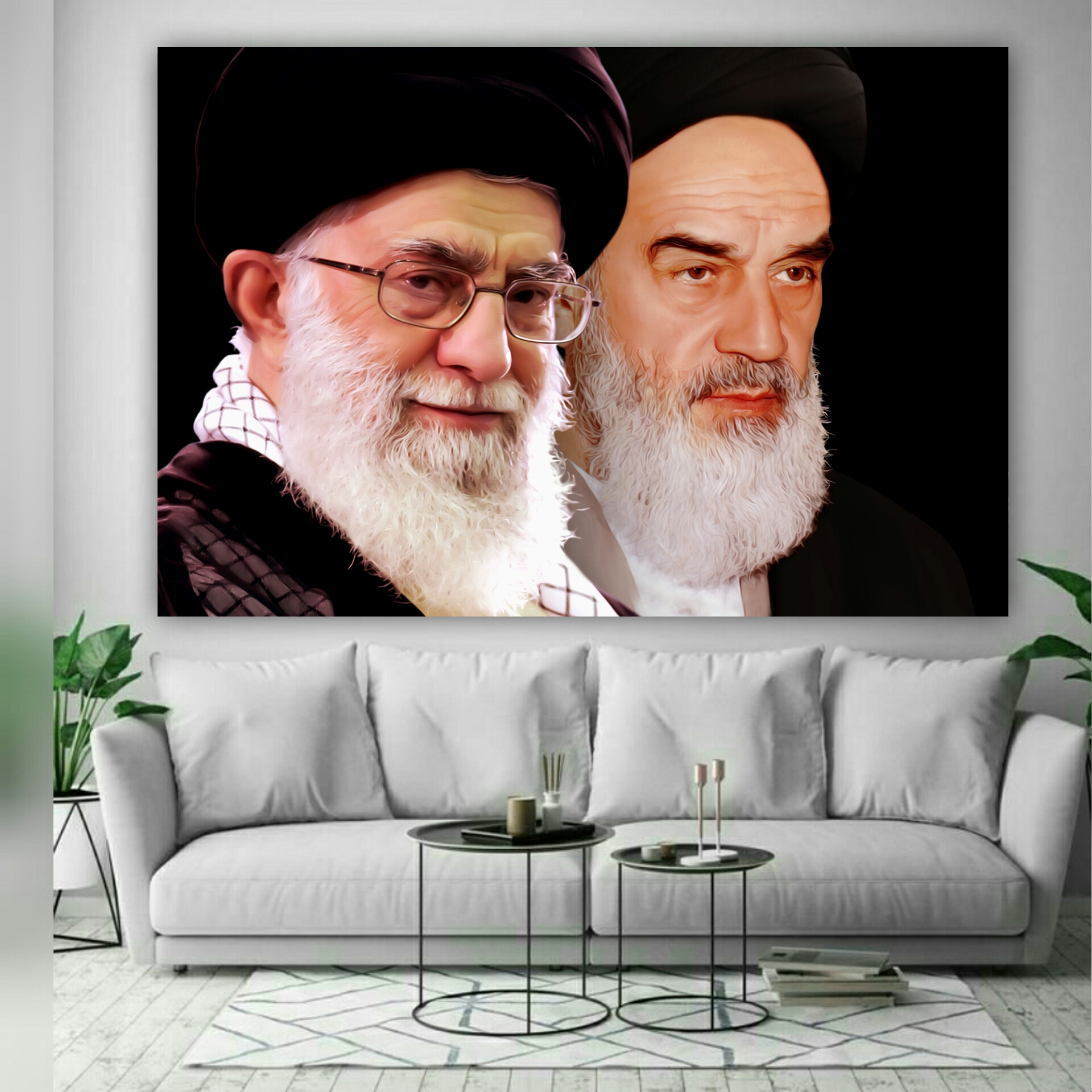 تابلو بوم طرح رهبر معظم و امام خمینی (ره) مدل SDB413