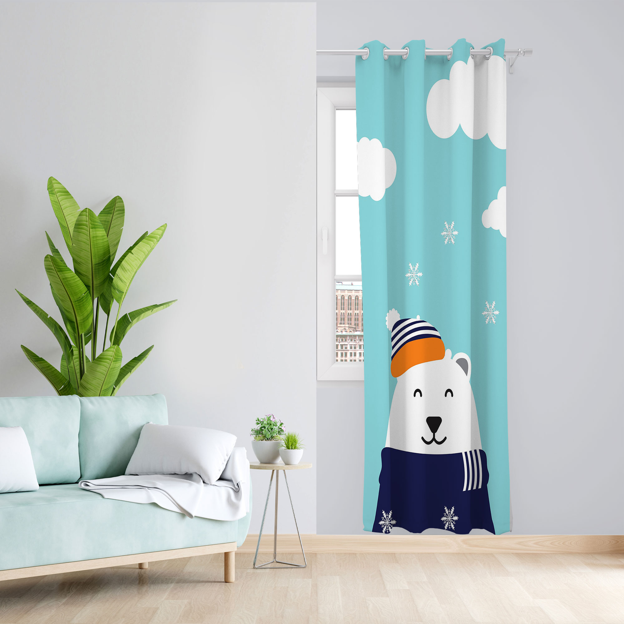  پرده مدل خرس مخمل پانچی کد 1358 سایز 140x280 سانتی متر 