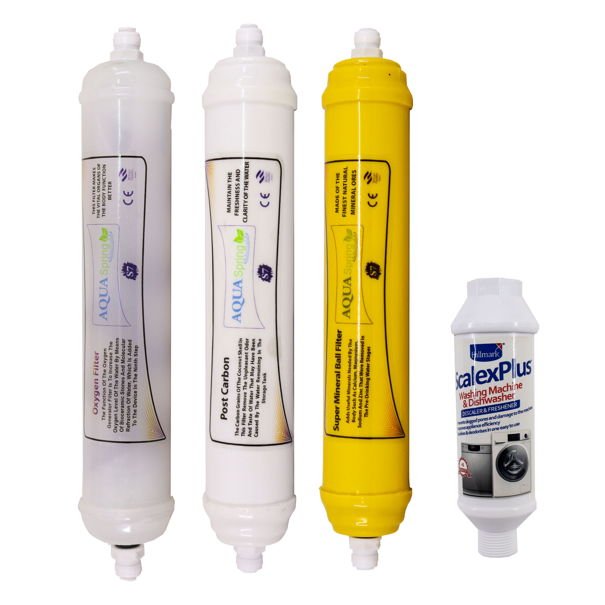 فیلتر دستگاه تصفیه آب آکوآ اسپرینگ مدل F-S7-H4A مجموعه سه عددی به همراه رسوبگیر اسکالکس پلاس