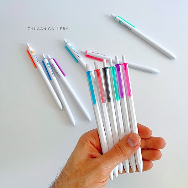 خودکار فشاری رنگی مینیمال بدنه سفید پینترستی