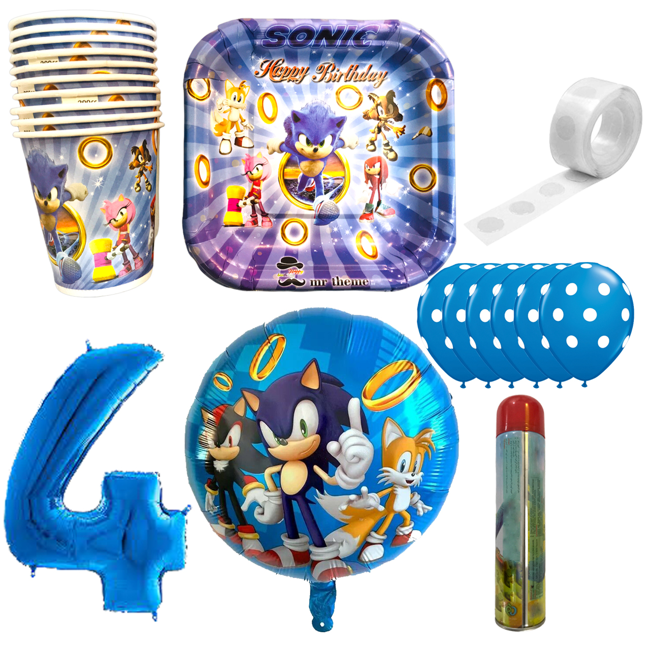 مجموعه 30 عددی تم تولد مسترتم طرح سونیک کد 4