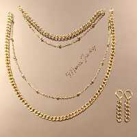 سرویس کارتیر و زنجیر توپی دولاین استیل رنگ ثابت تضمینی ضدحساسیت