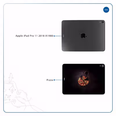 برچسب پوششی ماهوت مدل Pizza مناسب برای تبلت اپل iPad Pro 11 2018 A1980
