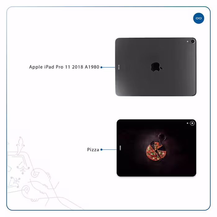 برچسب پوششی ماهوت مدل Pizza مناسب برای تبلت اپل iPad Pro 11 2018 A1980