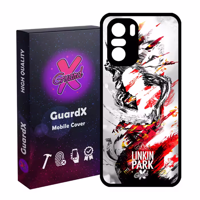 کاور گارد ایکس طرح Linkin Park مدل Glass10082 مناسب برای گوشی موبایل شیائومی Poco F3/MI 11X/MI 11X Pro/Redmi K40/K40 Pro