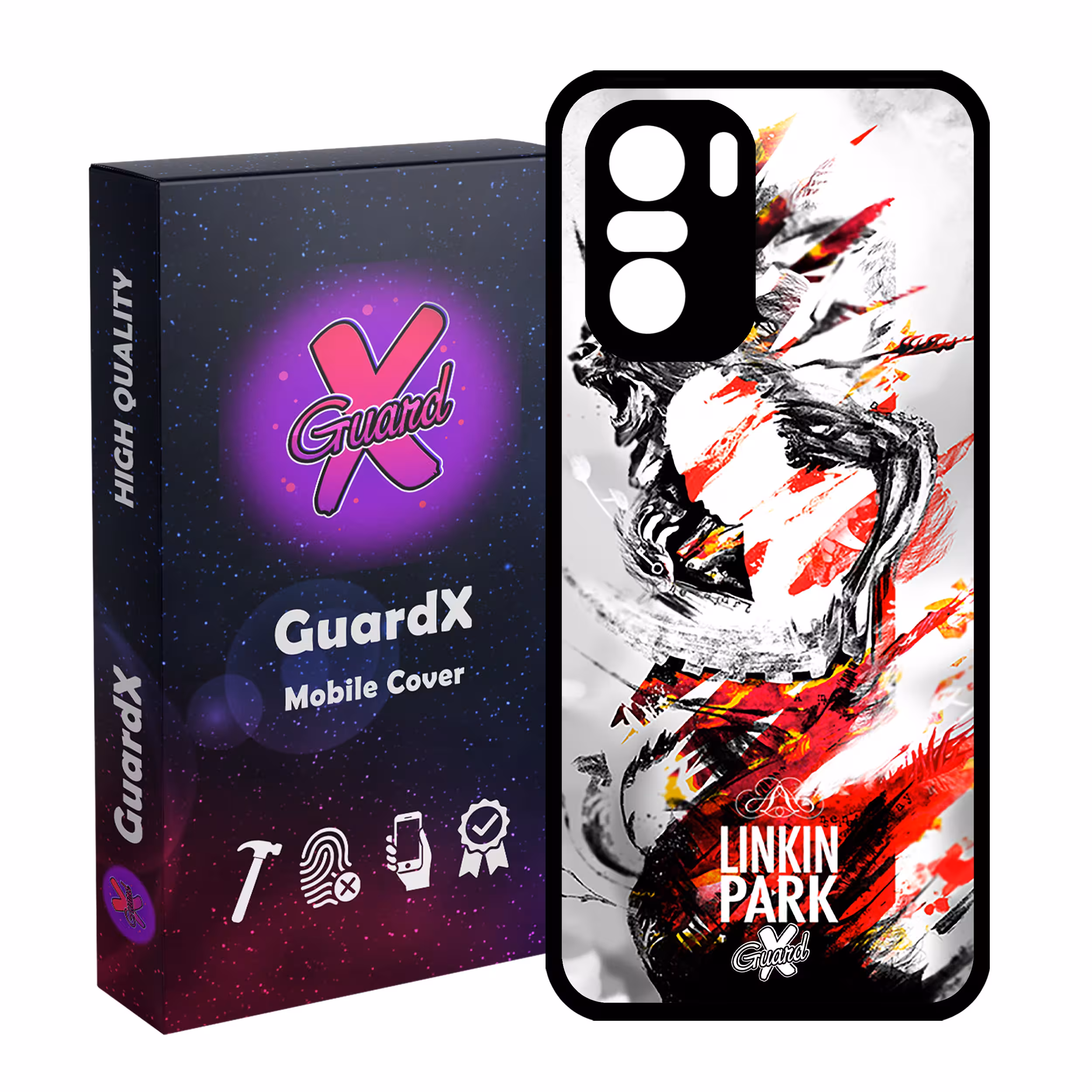 کاور گارد ایکس طرح Linkin Park مدل Glass10082 مناسب برای گوشی موبایل شیائومی Poco F3/MI 11X/MI 11X Pro/Redmi K40/K40 Pro